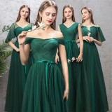 Dark Green Bridesmaid Sister Dress Elegant Chic Evening Dress（Processing time need 3-6 days）