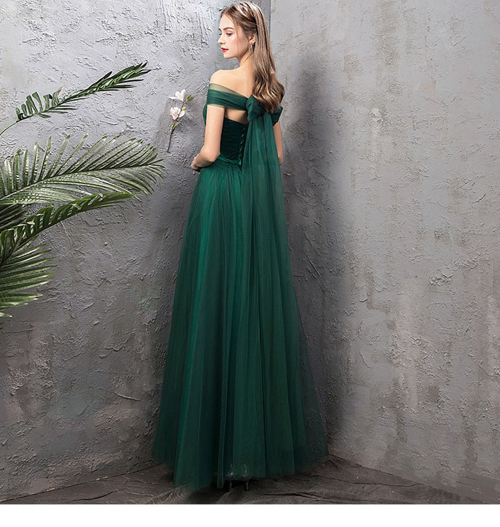 Dark Green Bridesmaid Sister Dress Elegant Chic Evening Dress(Processing time need 3-6 days)