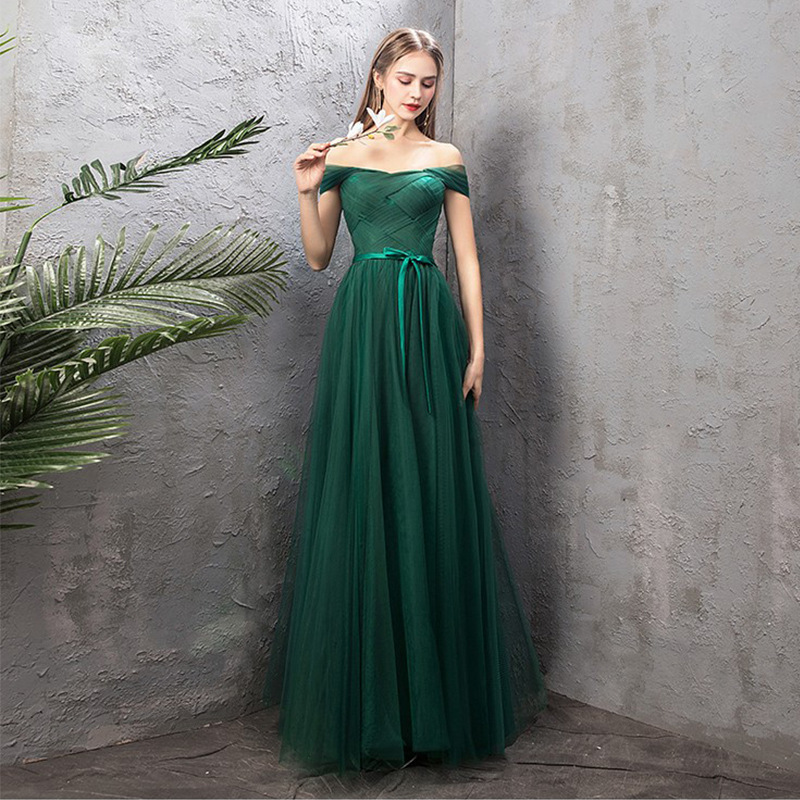 Dark Green Bridesmaid Sister Dress Elegant Chic Evening Dress(Processing time need 3-6 days)