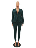 Fashion Ruffle Career Suit Casual Two Piece Set