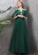 Dark Green Bridesmaid Sister Dress Elegant Chic Evening Dress（Processing time need 3-6 days）