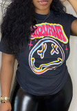 Women's Clothing Fashion Letter Printed Cotton T-Shirt Trendy Short Sleeves Top