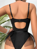 Sexy Black Strap One-Piece Women's Lingerie