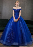 Solid Color Off Shoulder Luxury Wedding Dress（Processing time need 3-6 days）