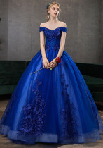 Solid Color Off Shoulder Luxury Wedding Dress（Processing time need 3-6 days）