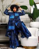 Spring Fall Women's Printed Loose Two-Piece Pants Set