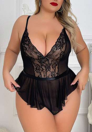 Plus Size Sexy Lingerie Lace Temptation Bodysuit