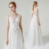 Strap V-Neck Lace Wedding Dress Fromal Party Evening Dress（Processing time need 3-6 days）