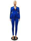 Fashion Ruffle Career Suit Casual Two Piece Set