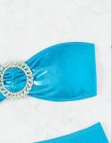 Women Sexy Strapless Bikini Solid Two Pieces Swimsuit