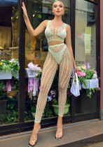 Women Neon Green Luminous Hollow Net Stockings Fishnet Beach Cover-Up Sexy Lingerie