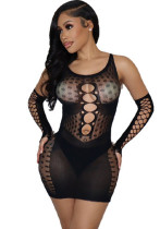 Women Hollow Sexy Mesh Backless Dress Sexy Lingerie Women Hollow Sexy Mesh Backless Dress Sexy Lingerie