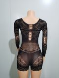 Women Hollow See-Through Net Stretch Jumpsuit Sexy Lingerie