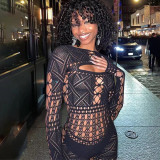 Sexy Hollow See-Through Net Sexy High Stretch Jumpsuit