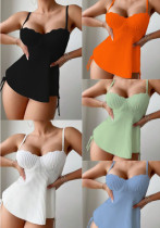Solid Color Strap Two Pieces Women's Swimsuit