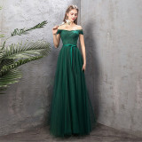 Dark Green Bridesmaid Sister Dress Elegant Chic Evening Dress（Processing time need 3-6 days）