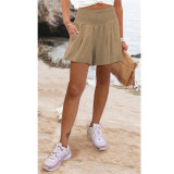Women's Solid Color High Waist Casual Shorts