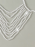 Imitation Pearl Embellished Halter Neck Bodychain
