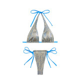 Glitter Bikini Feminine Strappy Two Pieces Swimsuit