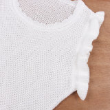 Solid Color Sexy Knitting Hollow Beach Cover-Up Dress
