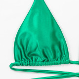Sexy Solid Color Two Piece Triangle Bikini Swimsuit