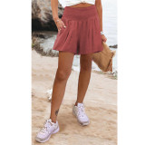 Women's Solid Color High Waist Casual Shorts