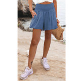 Women's Solid Color High Waist Casual Shorts