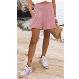 Women's Solid Color High Waist Casual Shorts