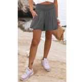 Women's Solid Color High Waist Casual Shorts