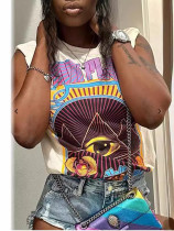 Women Summer Letter Print T-Shirt