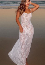 Women Spring/Summer Lace See-Through Sexy Strap Dress