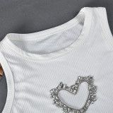 Women Fresh Summer Hollow Beaded Crop Tank Top