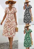 Women Spring Summer v-neck dress Women Spring Summer v-neck dress