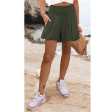 Women's Solid Color High Waist Casual Shorts