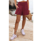 Women's Solid Color High Waist Casual Shorts
