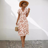 Women Spring Summer v-neck dress
