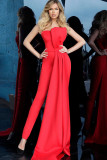 Women 's Solid Color Strapless Formal Party Elegant Jumpsuit