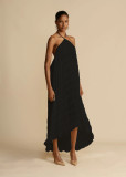 Women Spring Summer Casual Halter Neck Top and Long Skirt two-piece set