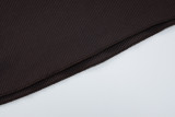 Plus Size Women Belt Bottom Long Sleeve Ribbed Dress
