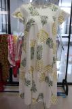 Plus Size Women Summer Dress Round Neck Pink Maple Leaf Casual Beach Dress