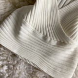 Women Vintage V-Neck Basics Solid Backless Top