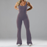 Fashion Tight Fitting Yoga Jumpsuit Casual Hollow Seamless Sports Slim Fit Romper
