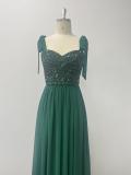 Women Sequin Patchwork Chiffon Backless Slit Party Prom Evening Dress