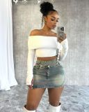 Women Spring/Summer Stretch Bodycon Denim Mini Skirt