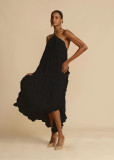 Women Spring Summer Casual Halter Neck Top and Long Skirt two-piece set