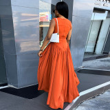 Women's Summer Round Neck Hollow Sleeveless Slim Long Dress