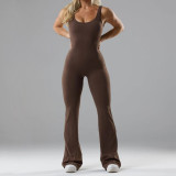 Fashion Tight Fitting Yoga Jumpsuit Casual Hollow Seamless Sports Slim Fit Romper