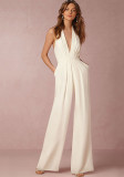Women Sexy Sleeveless Halter Neck Loose Jumpsuit