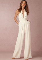 Women Sexy Sleeveless Halter Neck Loose Jumpsuit Women Sexy Sleeveless Halter Neck Loose Jumpsuit
