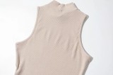 Women Stand Collar Sexy Sleeveless Crop Top